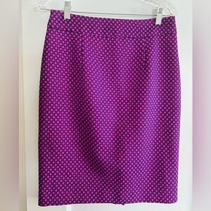 BANANA REPUBLIC fuchsia pink navy abstract geometric pencil skirt -4-NWT!
